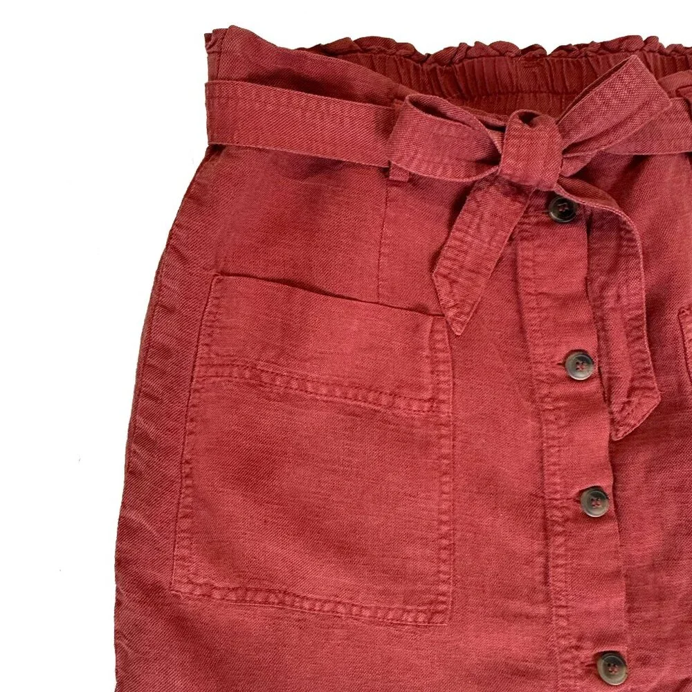 C&C California Button Front Linen Mini Skirt